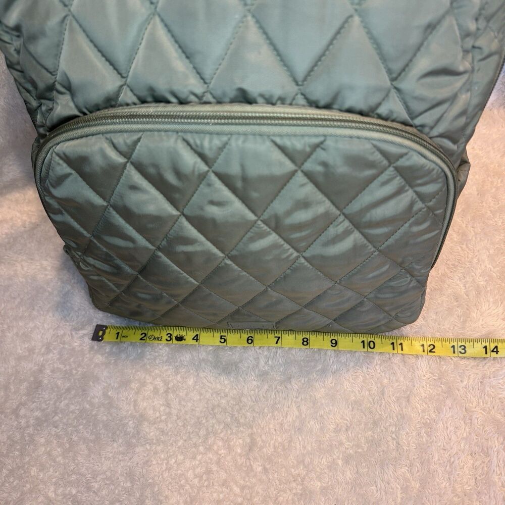 Vera Bradley quilted back pack olive leaf green with matching wallet lighten up - Picture 10 of 15